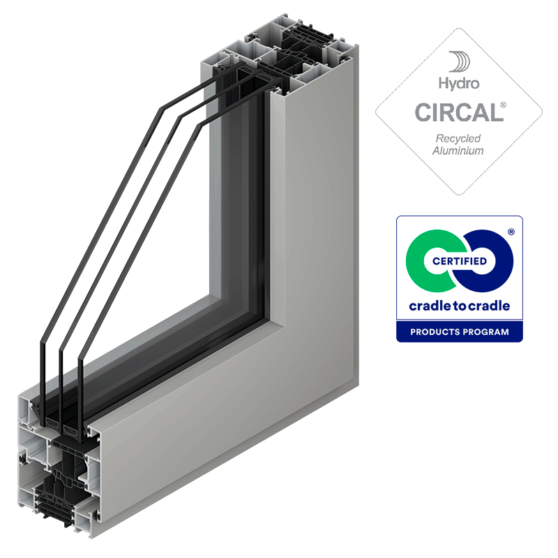 Soleal 75 Visible - Open out - Triple Glazing