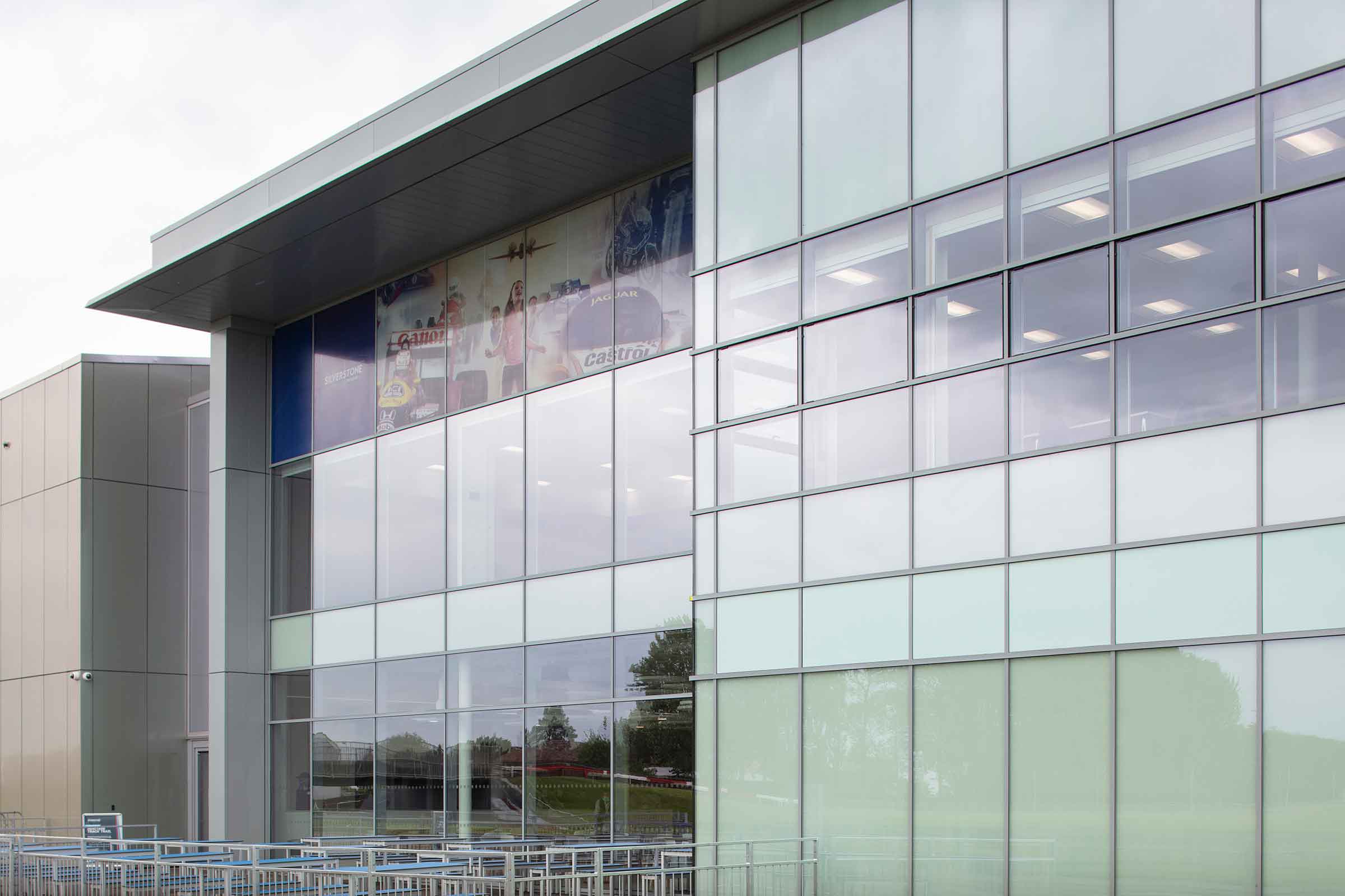 A glass and aluminium building