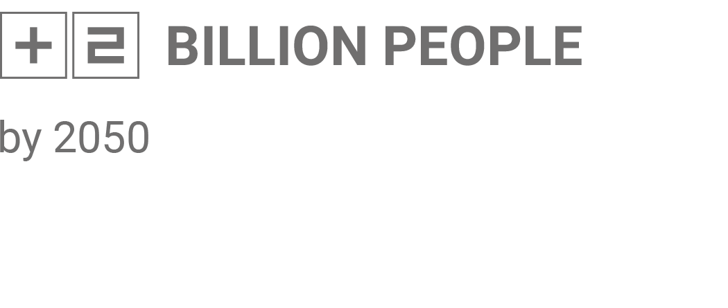 +2 billion people by 2050